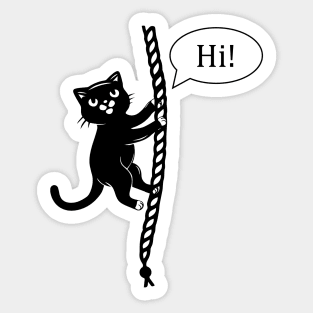 Cat Climbing Rope Funny Sticker